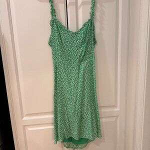 Green and White Mini Dress